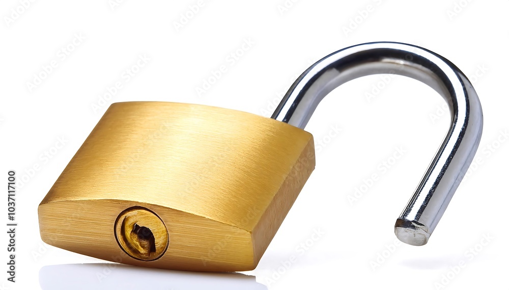 golden padlock isolated on white background golden padlock isolated on white background