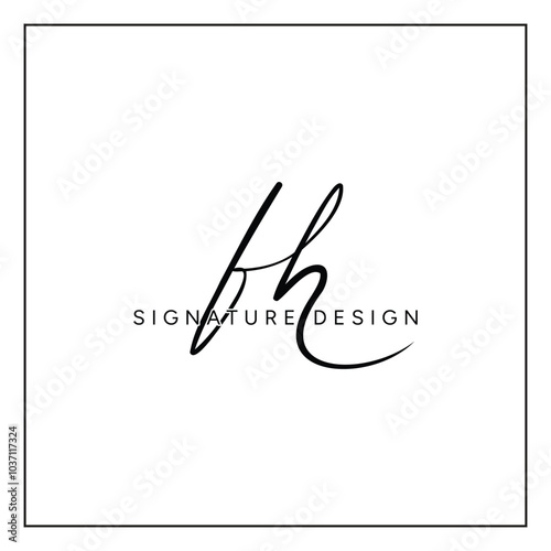 FH Signature Logo - Handwritten Vector Logo Template for FH Alphabet