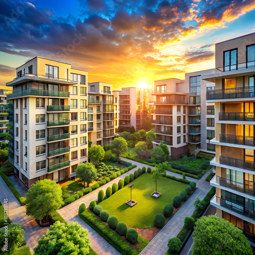 beautiful apartment with sunset view