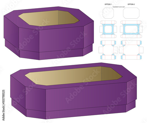 Box packaging die cut template design. 3d mock-up
