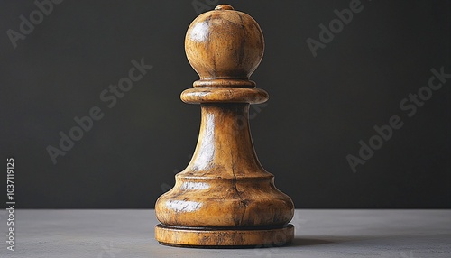 Strategic Chess Move - Close-up of Illuminated Chess Piece with Contrast between Bright Highlights and Dark Shadows