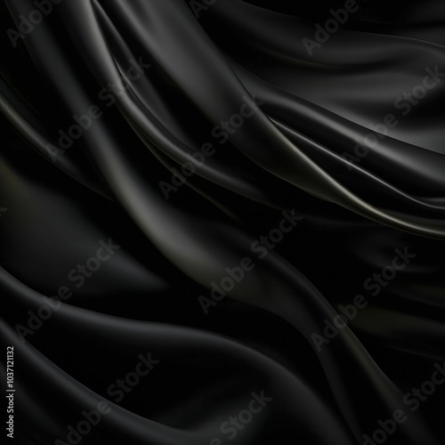 Abstract Black Silk Drapery