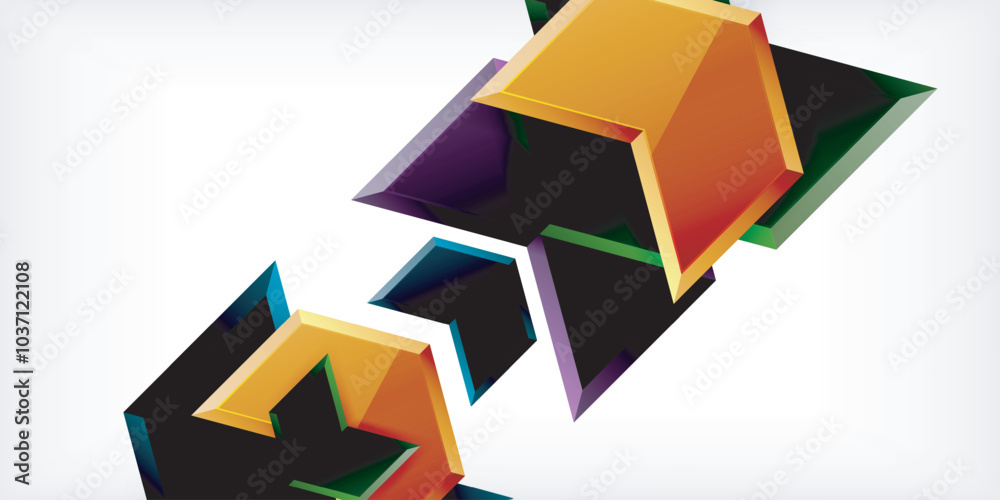 Vector 3d arrow techno design template Vector 3d arrow techno design template