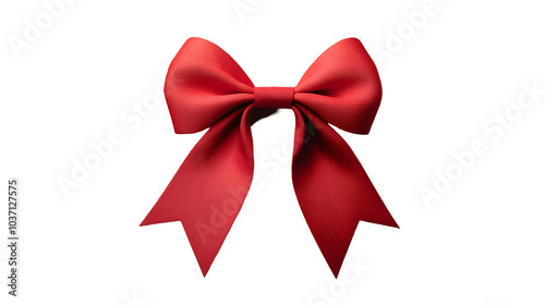 Red bow on white background