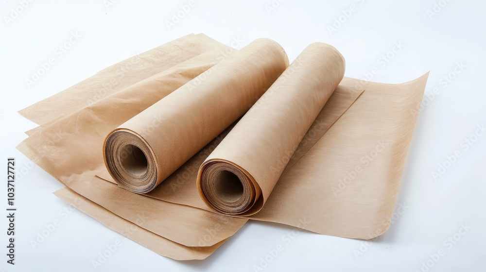 Fototapeta premium Eco-friendly brown kraft paper used for packaging, with natural texture