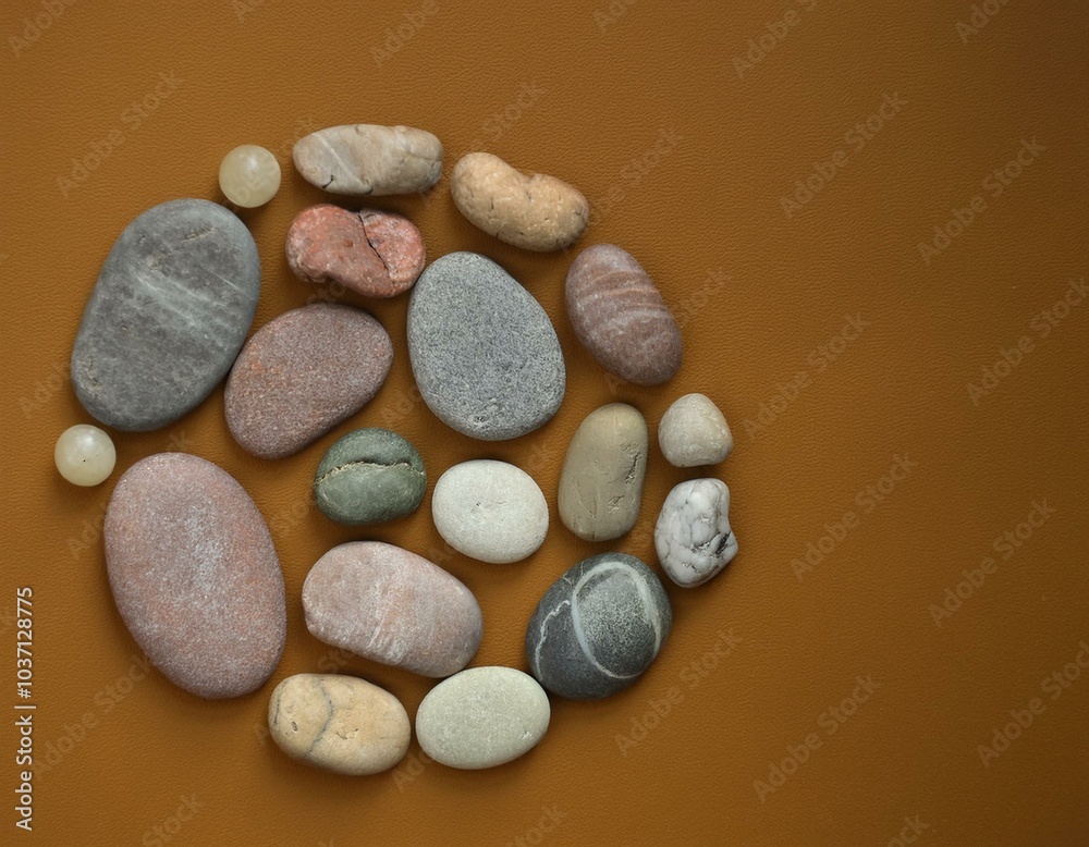 image harmonieuse de galets ronds aux couleurs douces en rond en ia image harmonieuse de galets ronds aux couleurs douces en rond en ia
