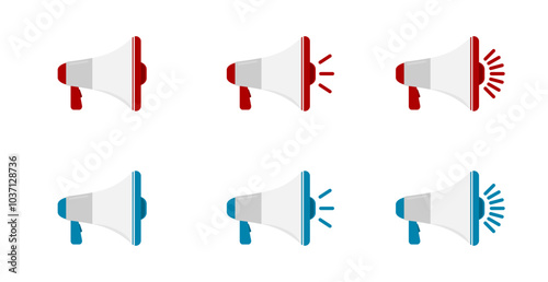 Set Of Megaphone Isolated. Vector Illustration