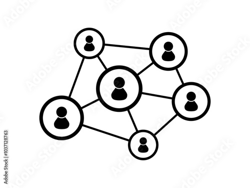 People Network Connection Icon Isolated. Technology. Logo. Vector Illustration