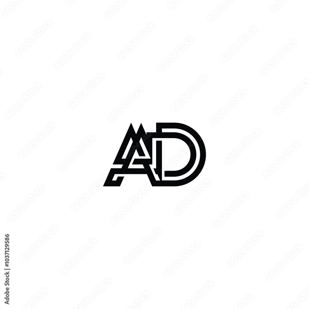 AD monogram logo design letter text name symbol monochrome logotype alphabet character simple logo AD monogram logo design letter text name symbol monochrome logotype alphabet character simple logo