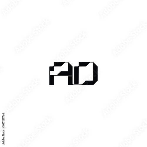 AD monogram logo design letter text name symbol monochrome logotype alphabet character simple logo