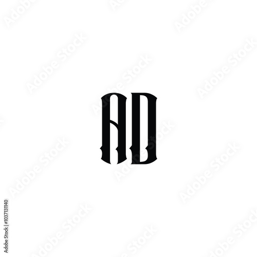 AD monogram logo design letter text name symbol monochrome logotype alphabet character simple logo