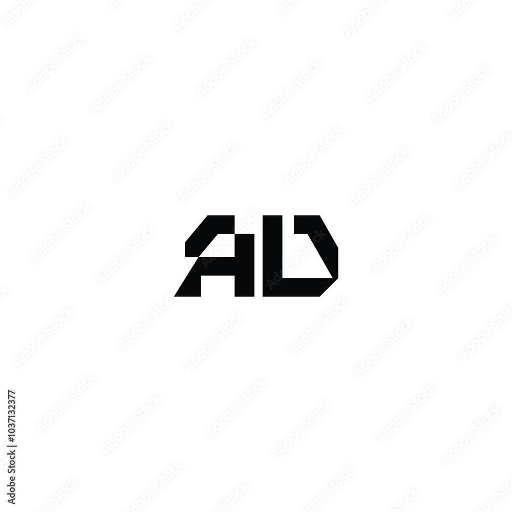 Obraz premium AD monogram logo design letter text name symbol monochrome logotype alphabet character simple logo