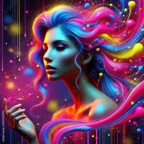 Vibrant Dreamscape: Portrait of Colorful Imagination