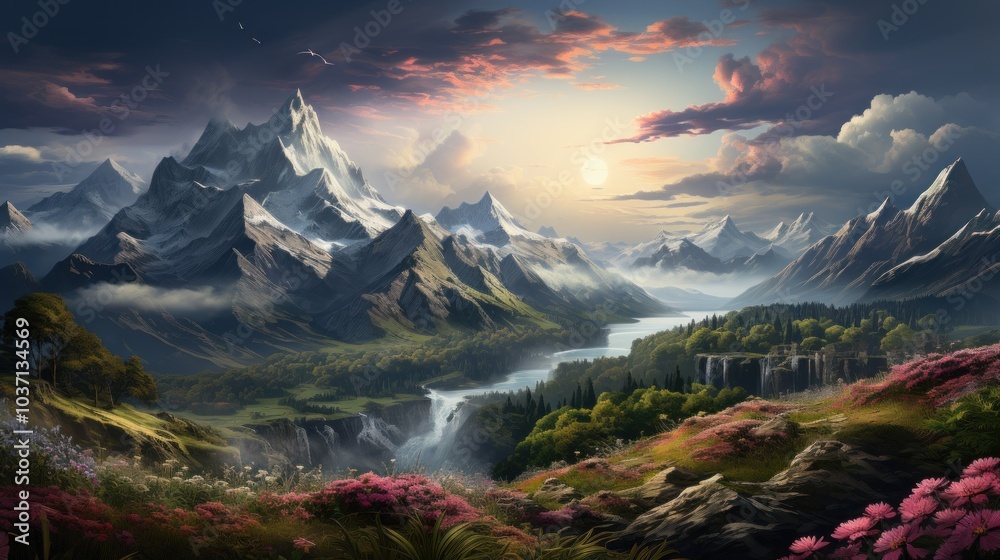 Obraz premium Majestic Mountain Landscape