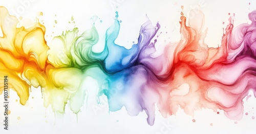 Vibrant Watercolor Explosion. AI generated illustration.