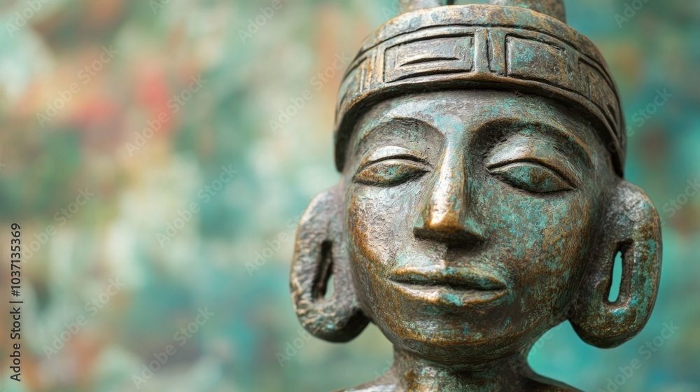 A close-up of a bronze sculpture depicting a stylized human figure with intricate details. A close-up of a bronze sculpture depicting a stylized human figure with intricate details.