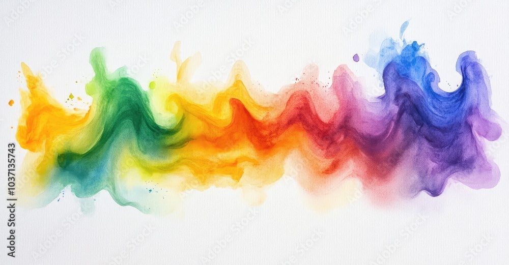 Fototapeta premium Vibrant Watercolor Explosion. AI generated illustration.