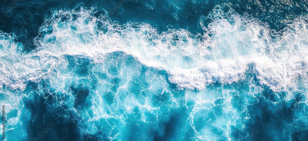 Aerial View of Ocean Waves. AI generated illustration. Aerial View of Ocean Waves. AI generated illustration.