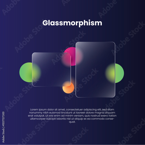 Glassmorph transparent blank Login and Sign in Form concept vector illustration 