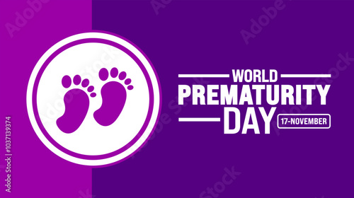 World Prematurity Day background or banner design template is observed every year in November. Holiday concept. Template for card, poster, placard, template.