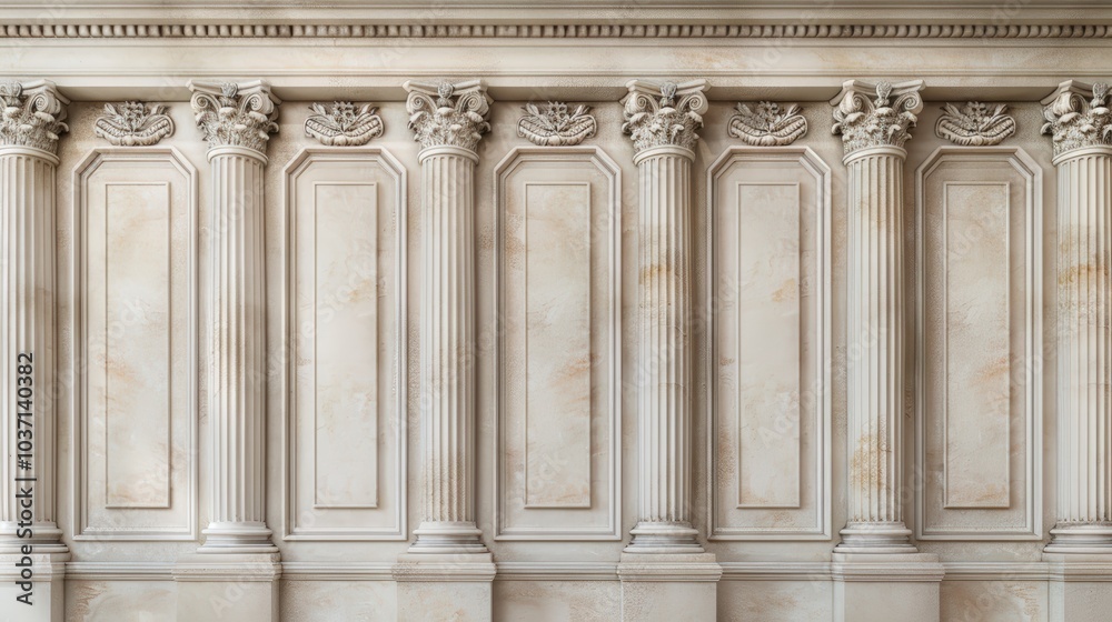 Fototapeta premium Classic pillars in white