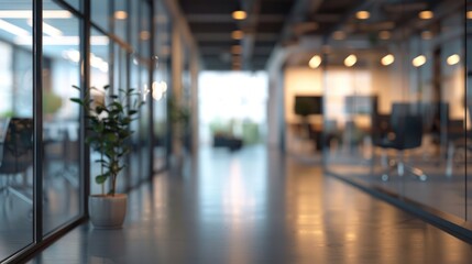 walk way blur modern office background corridor