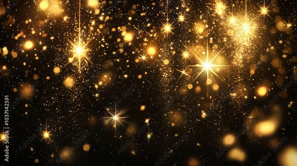 Golden glitter on black Golden glitter on black