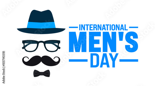 International Men's Day background or banner design template is observed every year in November. Holiday concept. Template for card, poster, placard, template.