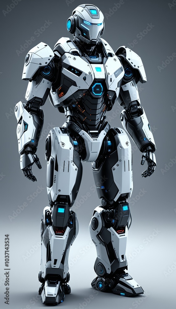 Robot with HUD and detailed textures Robot with HUD and detailed textures