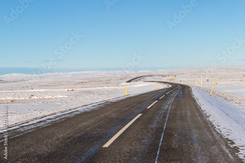 Main road in Iceland Western Fjords photo