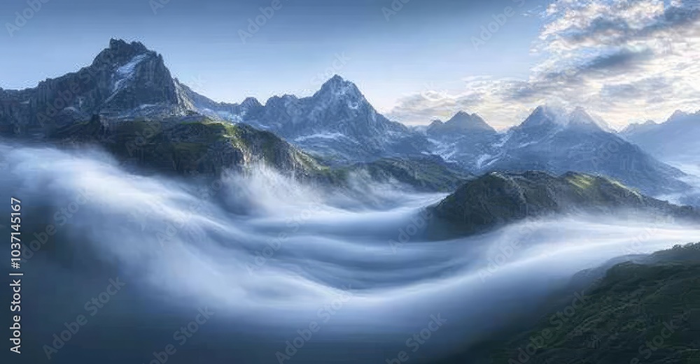 Breathtaking Mountain Landscape. AI generated illustration. Breathtaking Mountain Landscape. AI generated illustration.