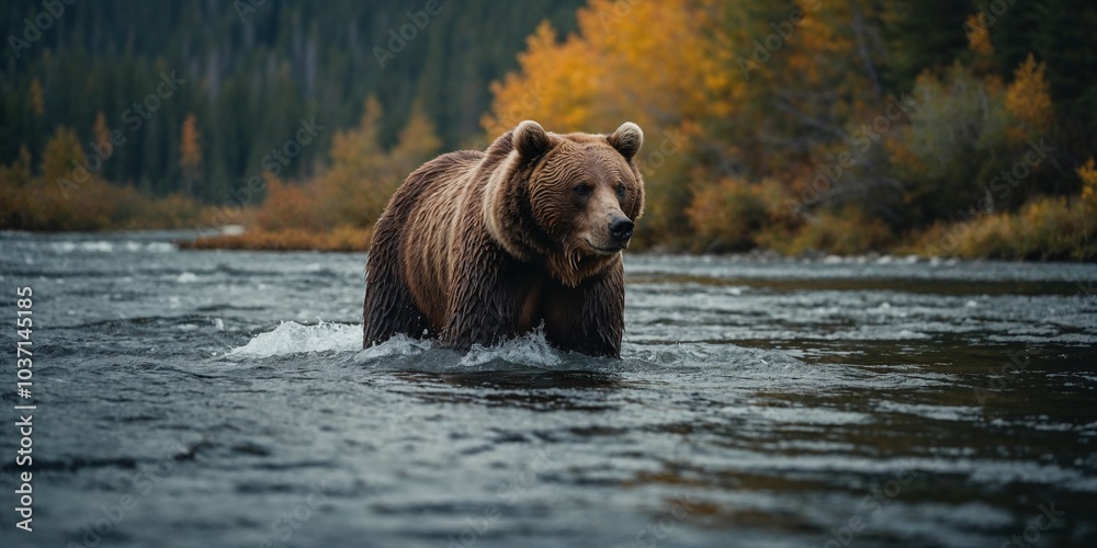 brown bear in water brown bear in water