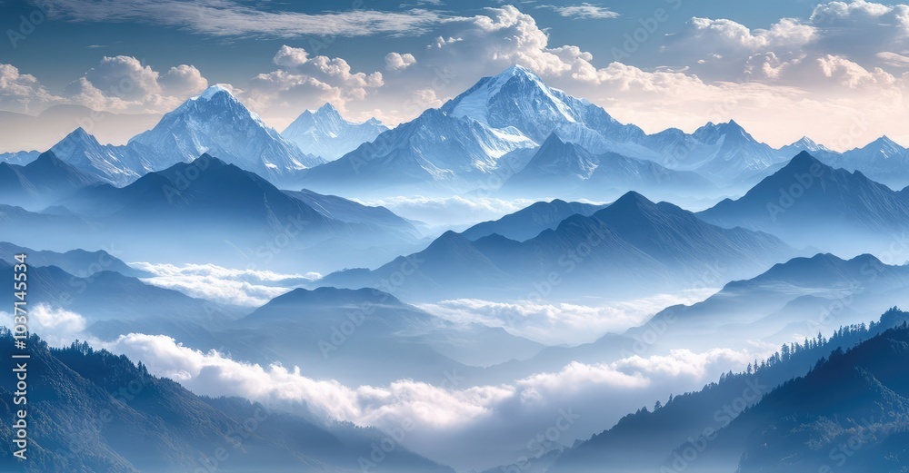 Breathtaking Mountain Landscape. AI generated illustration. Breathtaking Mountain Landscape. AI generated illustration.