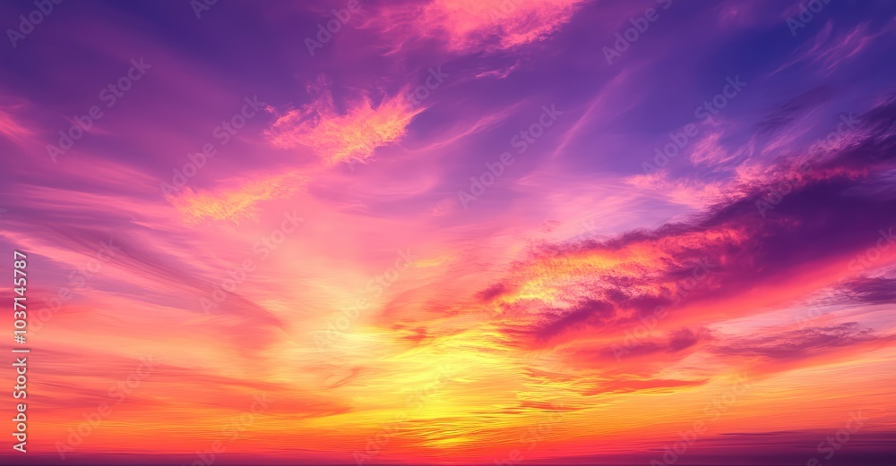 Breathtaking Sunset Sky. AI generated illustration. Breathtaking Sunset Sky. AI generated illustration.
