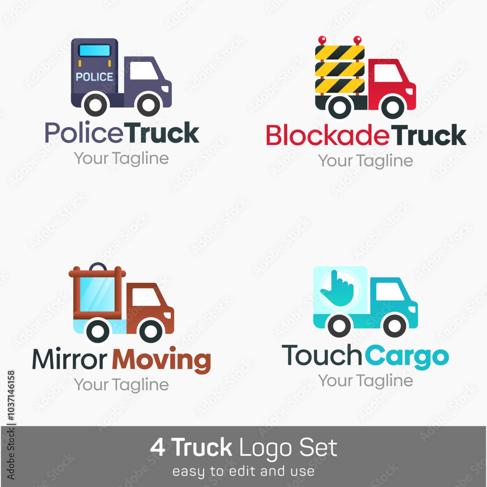 Truck Shape Logo Template Set. Good for Business, Agency, Community and Organization Truck Shape Logo Template Set. Good for Business, Agency, Community and Organization