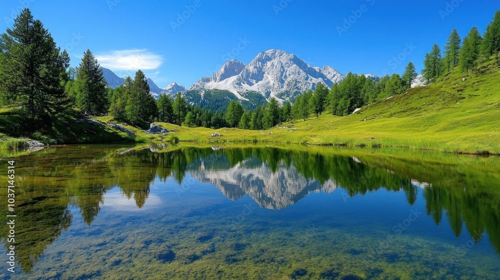 Serene Mountain Lake Reflection Serene Mountain Lake Reflection