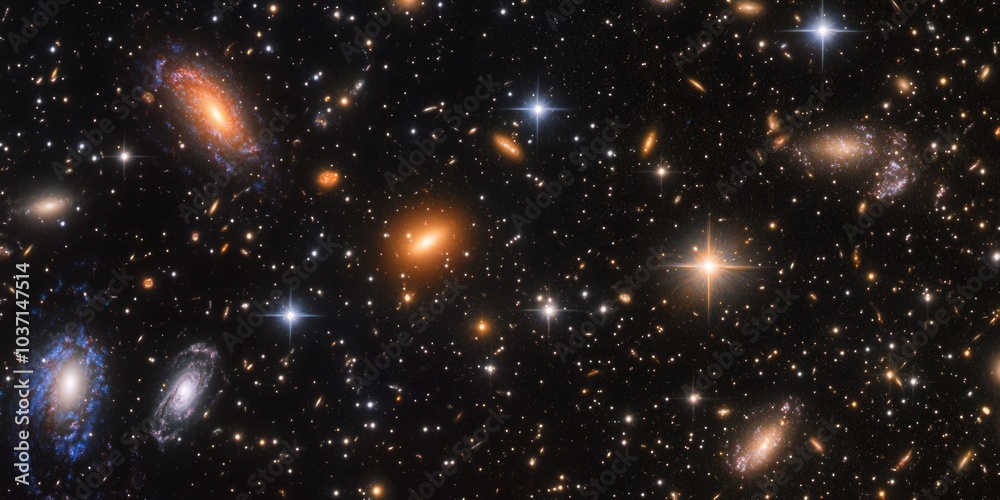 custom made wallpaper toronto digitalA Stunning View of the Cosmos Featuring Bright Stars and Distant Galaxies, Showcasing the Vastness of the Universe with Breathtaking Cosmic Details, Including Nebulas, Star Clusters