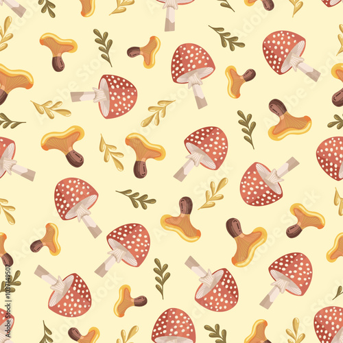 Vector illustration of a wild mushroom. Perfect for nature-themed designs and culinary projects or medecine