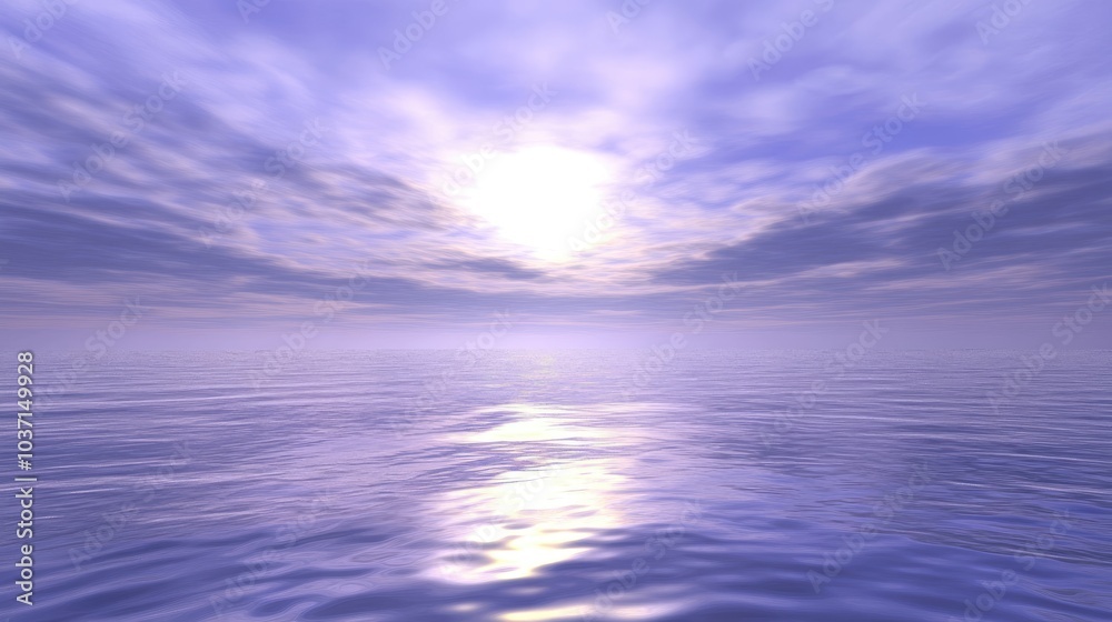 Obraz premium Tranquil Sunset Over Calm Water Surface