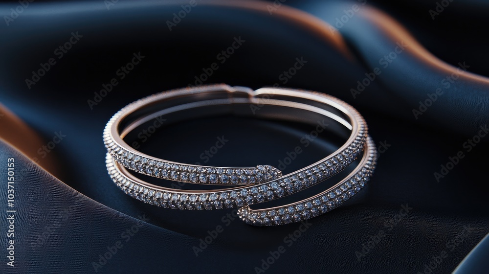 Elegant Silver Bracelet with Sparkling Diamonds Elegant Silver Bracelet with Sparkling Diamonds