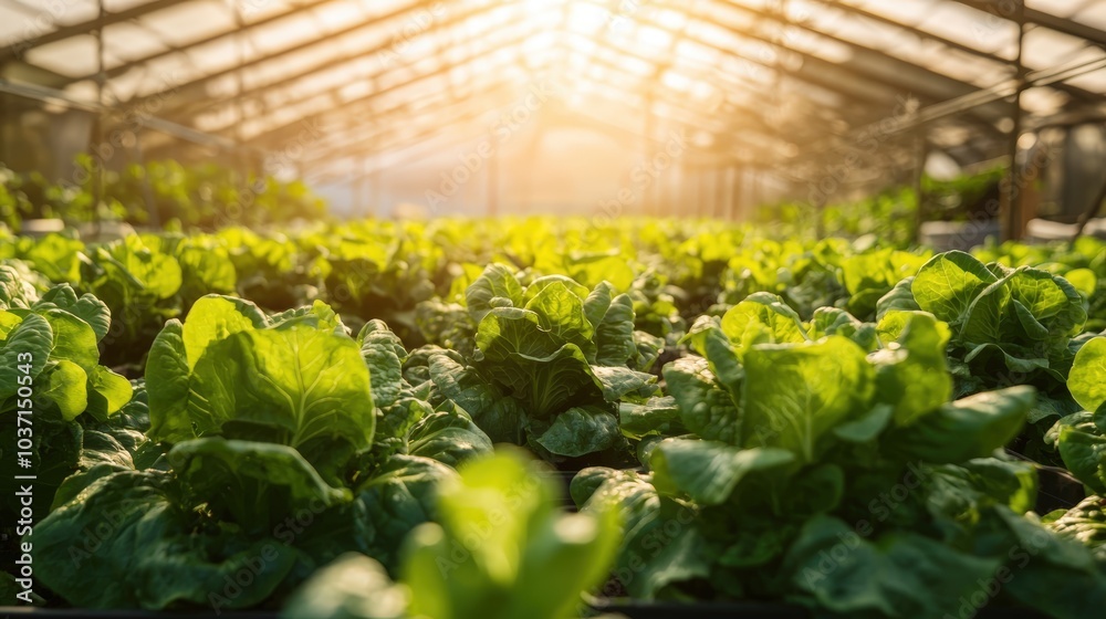 Green lettuce in a greenhouse Green lettuce in a greenhouse