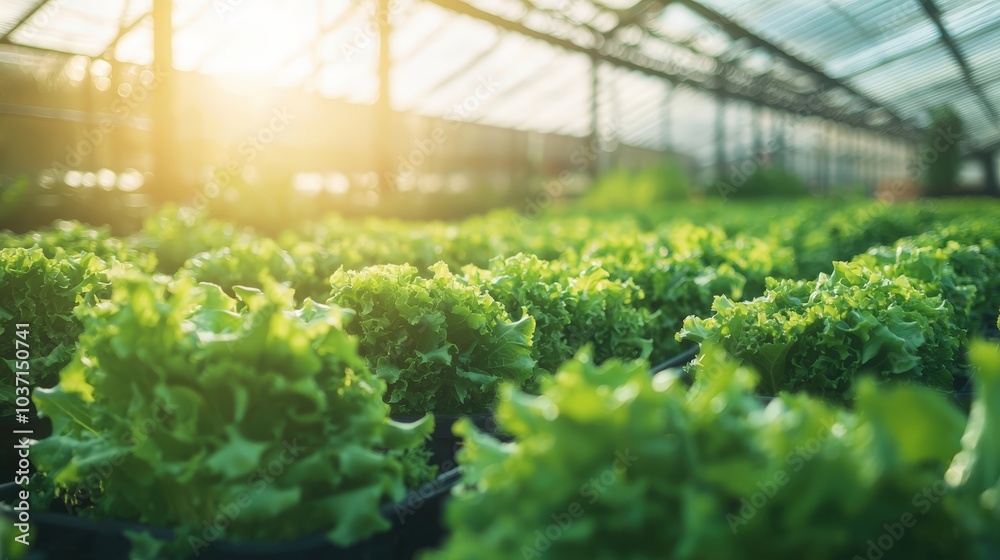 Fresh lettuce in a greenhouse Fresh lettuce in a greenhouse