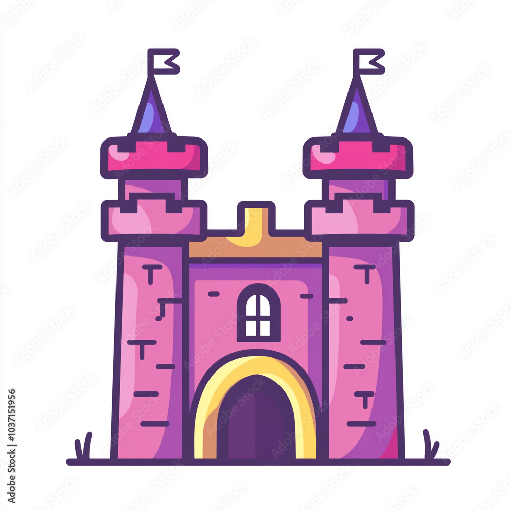 A simple icon of an ancient castle, line art style on a white background,
A simple icon of an ancient castle, line art style on a white background,