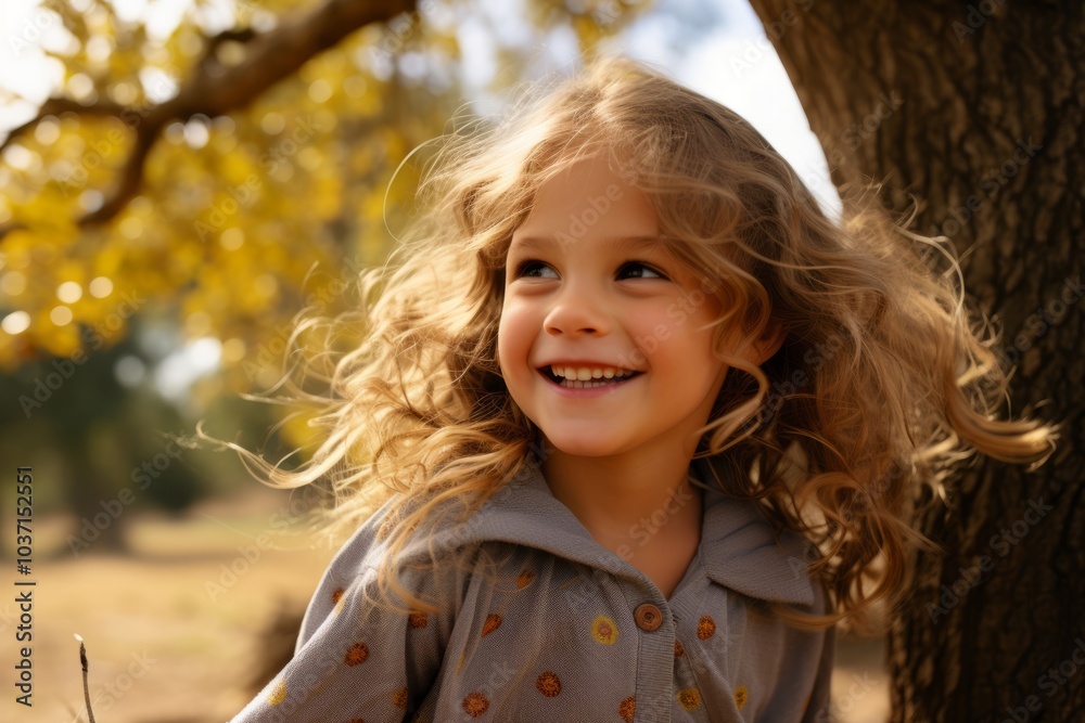 Portrait of a beautiful smiling little girl in the autumn park. Portrait of a beautiful smiling little girl in the autumn park.