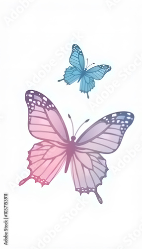 Wallpaper Mural Delicate butterflies in pastel colors representing transformation and beauty with copy space Torontodigital.ca