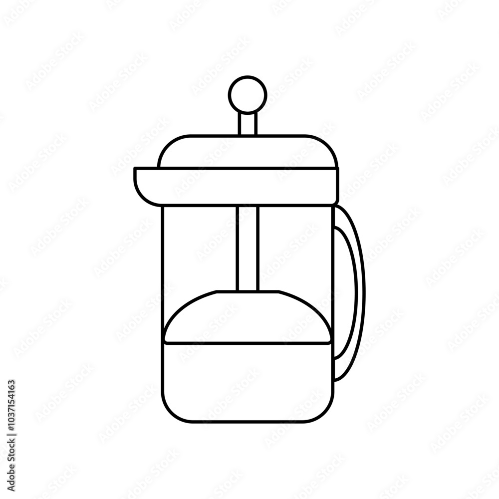 French press pot icon vector, filled flat sign, solid pictogram isolated on white. Symbol, logo illustration. Pixel perfect