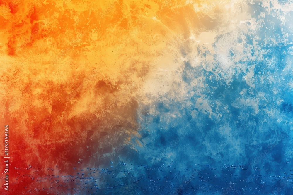 Fototapeta premium Abstract blue and orange paint