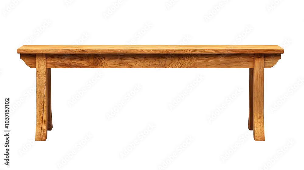 3D of Wooden bench full length isolated on transparent background 3D of Wooden bench full length isolated on transparent background
