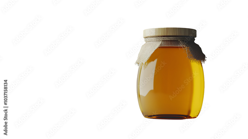 Honey in jar isolated on transparent background Honey in jar isolated on transparent background