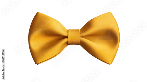 Realistic Yellow bow tie isolated on transparent background